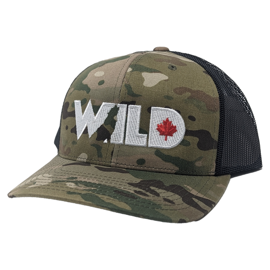 Wild TV Camo Hat - Light Green Camo - White Stitching