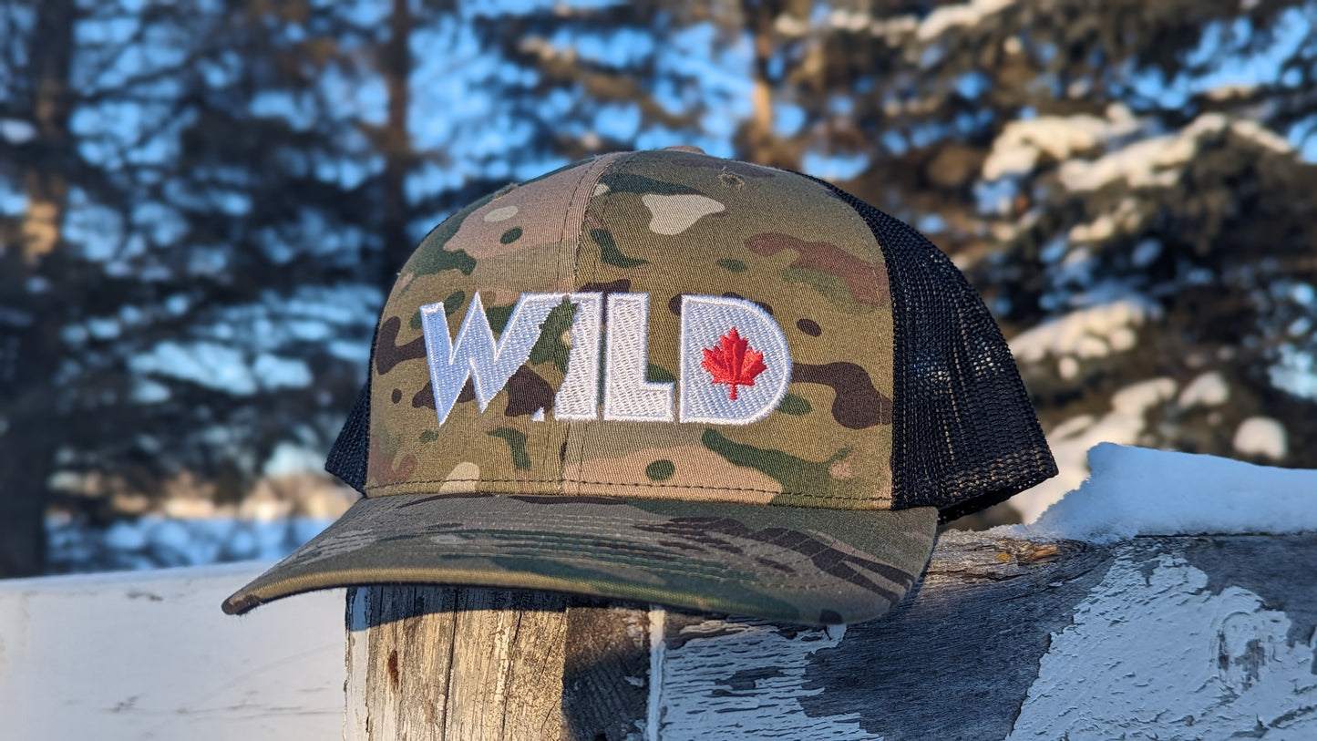 Wild TV Camo Hat - Light Green Camo - White Stitching