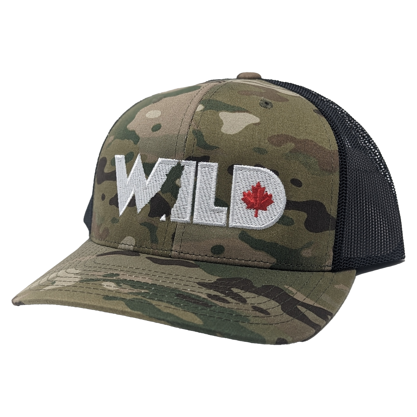 Wild TV Camo Hat - Light Green Camo - White Stitching