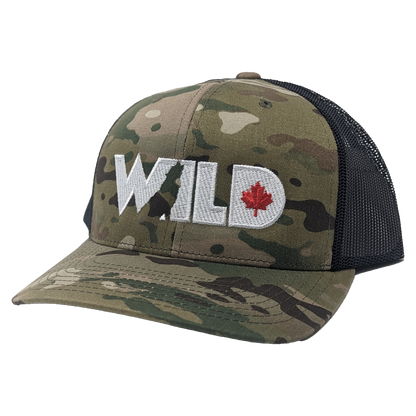 Wild TV Camo Hat - Light Green Camo - White Stitching