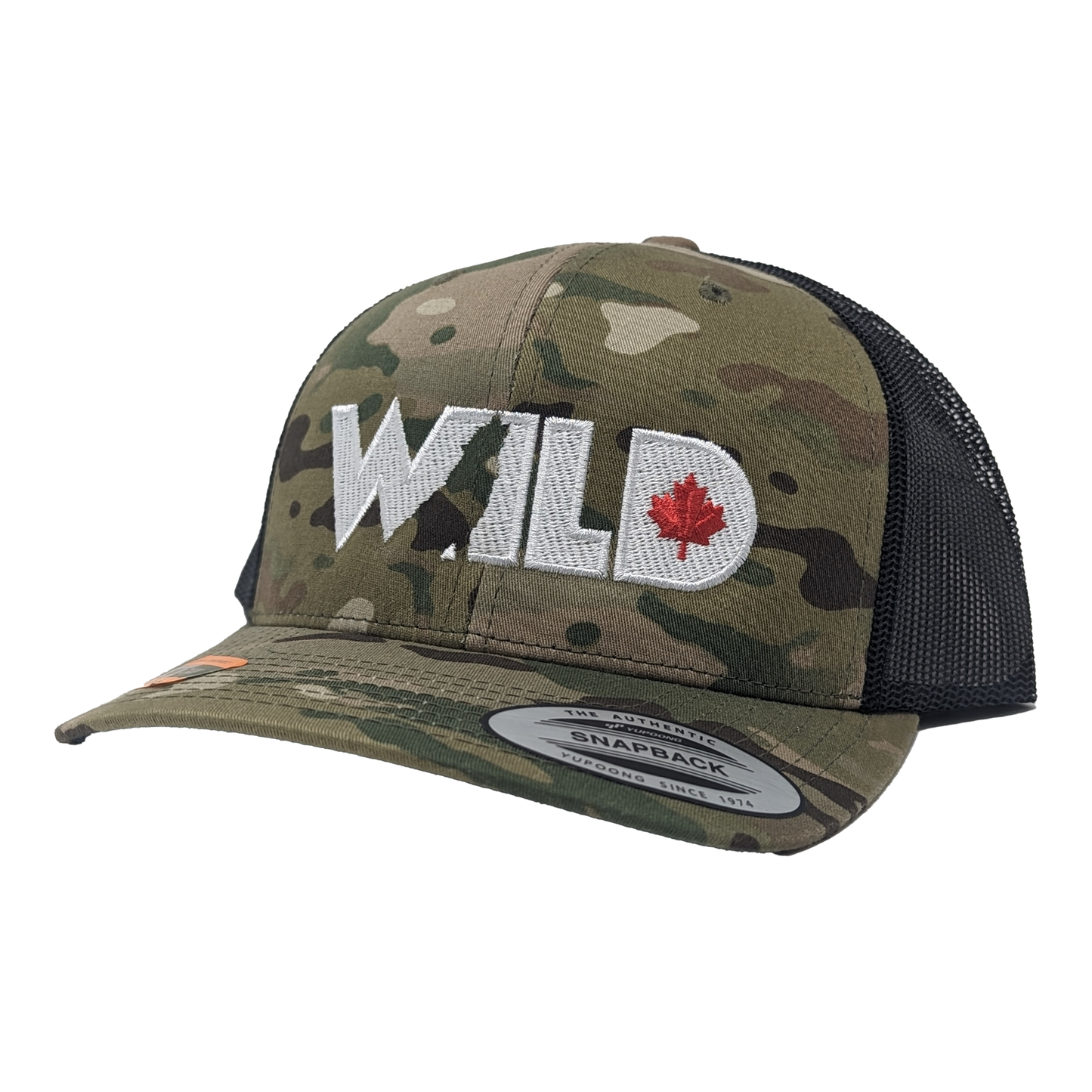 Wild TV Camo Hat - Light Green Camo - White Stitching