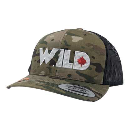 Wild TV Camo Hat - Light Green Camo - White Stitching